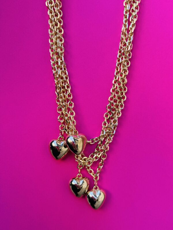 Bubblegum Signature Faux Gold Heart Chain Necklace - Image 2