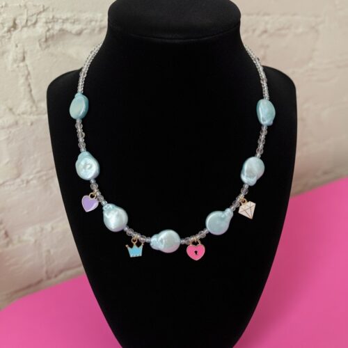 blue frost pink heart girlie