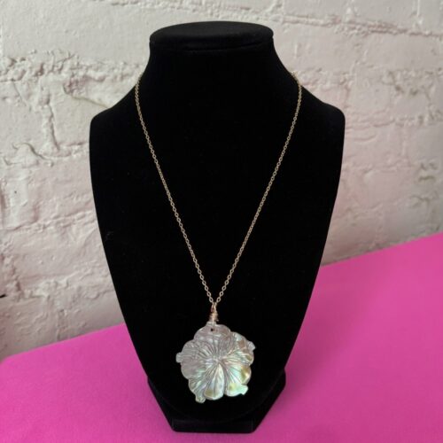 abalone flower basic chain necklace